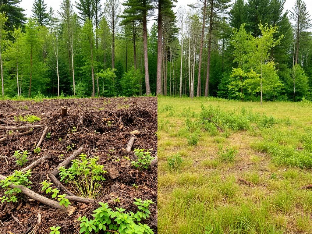 Brush cleared to open meadow